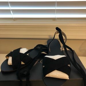 J. Crew lace up suede sandal